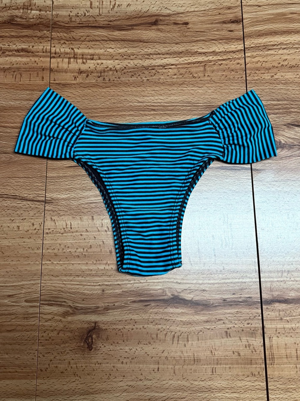 Illusion Striped Draped Bikini Bottom